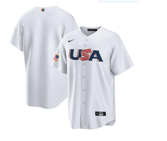 Men's USA Baseball Blank 2023 White World Baseball Classic Replica Stitched Jersey